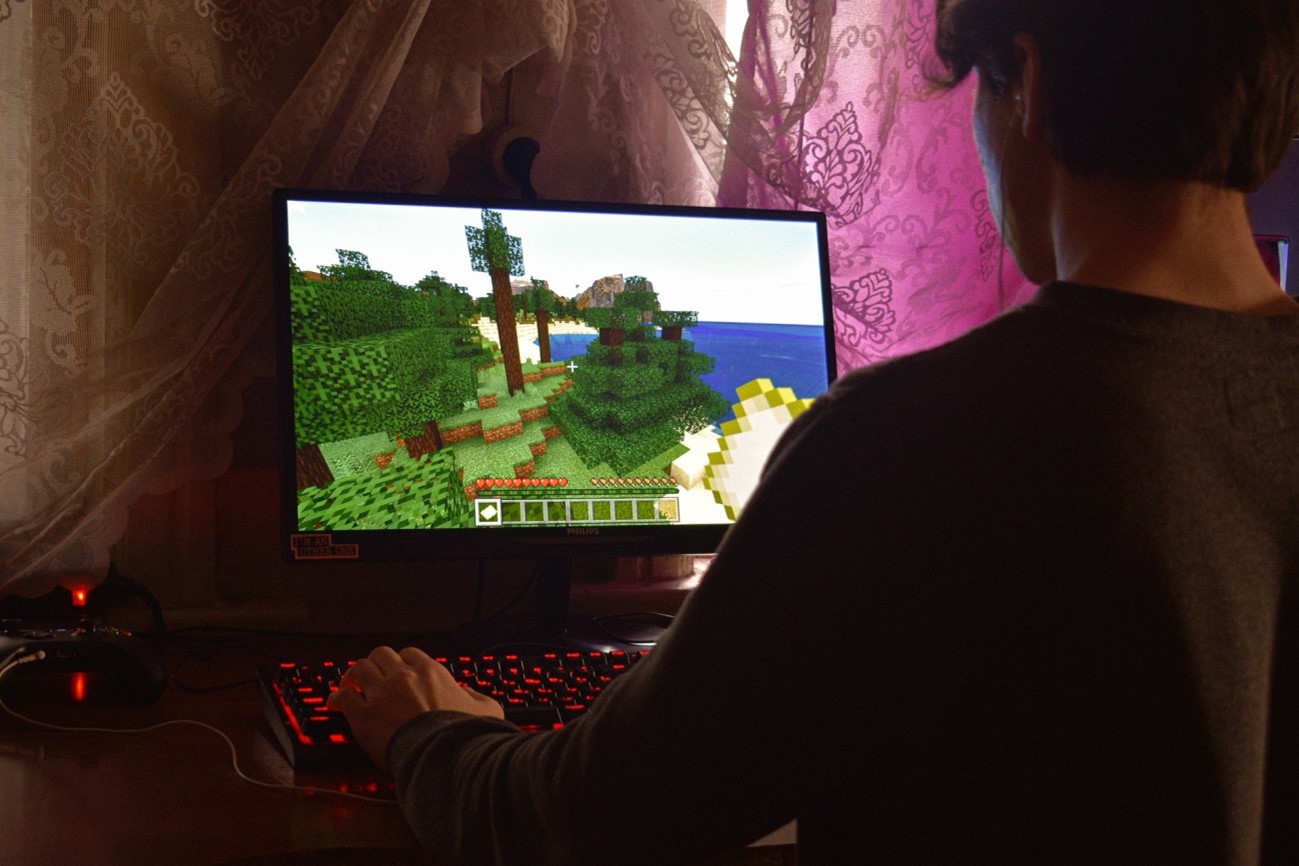 Jugando Minecraft